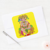 Carré Sticker Hanuman | Art spirituel hindou Lord Hanuma (Enveloppe)