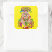 Carré Sticker Hanuman | Art spirituel hindou Lord Hanuma (Sac)