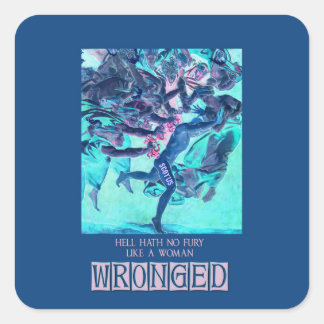 Carré Sticker Hell Hath No Fury (bleu)