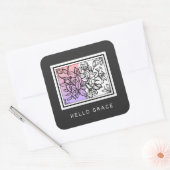 Carré Sticker Hello Grace Black White (Enveloppe)