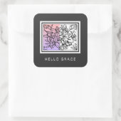 Carré Sticker Hello Grace Black White (Sac)