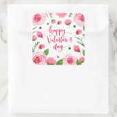 Carré Sticker Heureuse Sainte-Valentin floral élégant (Sac)