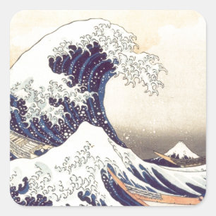 Carré Sticker Hokusai 'The Great Wave'