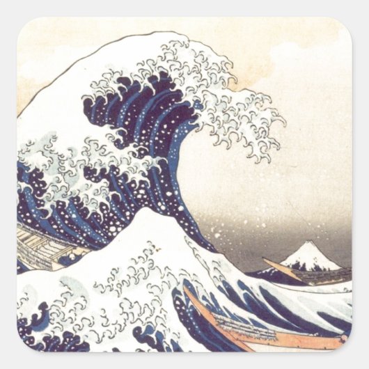 Carré Sticker Hokusai 'The Great Wave' (Devant)
