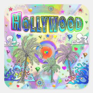 Carré Sticker Hollywood Deep Dream