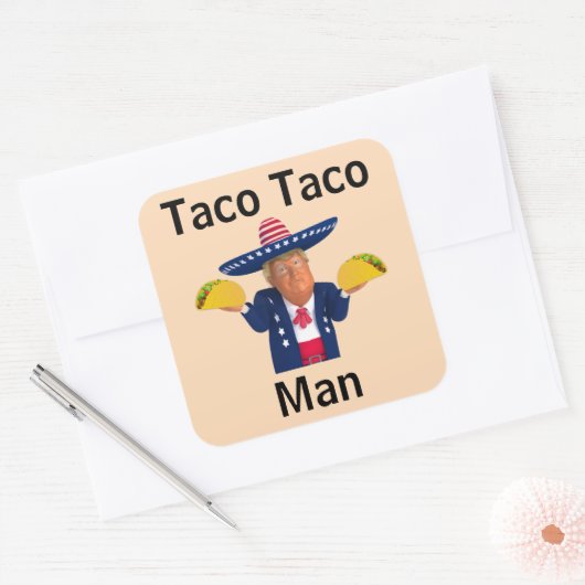 Carré Sticker Homme Taco (Enveloppe)