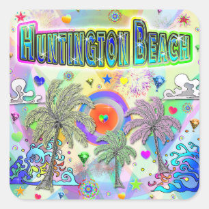 Carré Sticker Huntington Beach Deep Dream