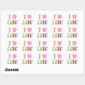 Carré Sticker I Heart Love (Feuille)