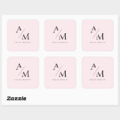 Carré Sticker initial et personnalisé minimal Pastel Pin (Feuille)