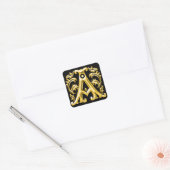 Carré Sticker initial lettre majuscule en or (Enveloppe)