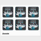 Carré Sticker Invitation tendance Blue Bowling Party (Feuille)