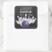 Carré Sticker Invitation tendance de la partie de Bowlin (Sac)