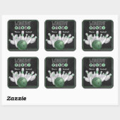Carré Sticker Invitation tendance Green Bowling Party (Feuille)