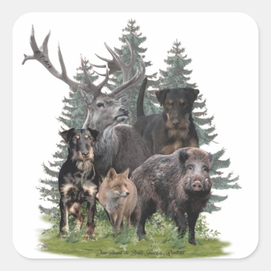 Carré Sticker Jagdterrier (Devant)