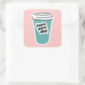 Carré Sticker Jour Joyeux Java (Sac)