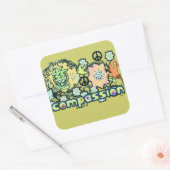 Carré Sticker Kanji pour la compassion - (Enveloppe)