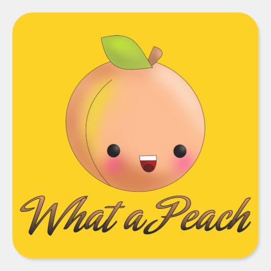 Carré Sticker Kawaii Peach (Devant)