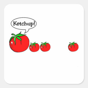 Carré Sticker Ketchup Joke