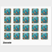 Carré Sticker Kingfisher d'automne (Feuille)