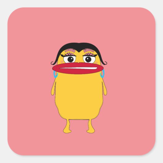 Carré Sticker Lady aux lèvres (Devant)