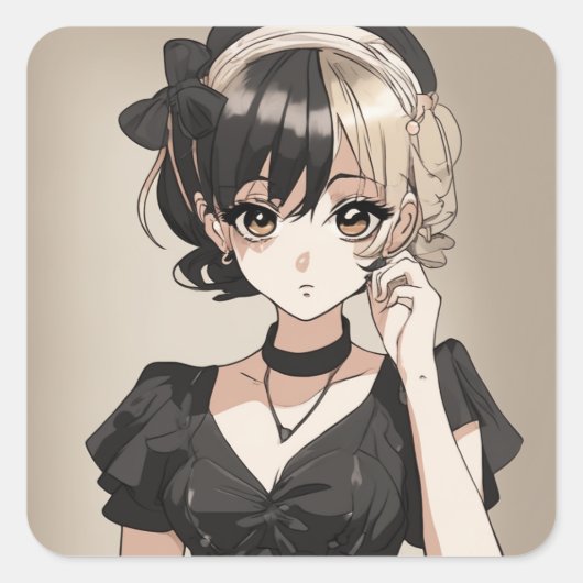 Carré Sticker LBD Anime Classic - Timeless Chic (Devant)