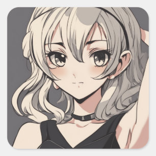 Carré Sticker LBD Anime vintage - Design élégant