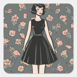 Carré Sticker LBD Iconique - Petite robe noire Vintage