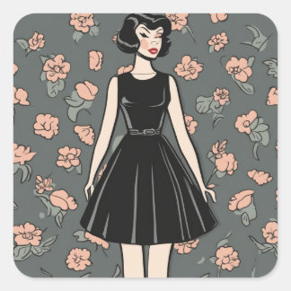 Carré Sticker LBD Iconique - Petite robe noire Vintage
