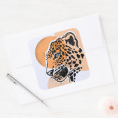 Carré Sticker Leopard - Sticker esthétique Big Cat (Enveloppe)