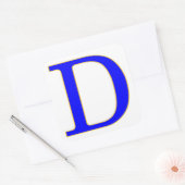 Carré Sticker Lettre Bleue D (Enveloppe)