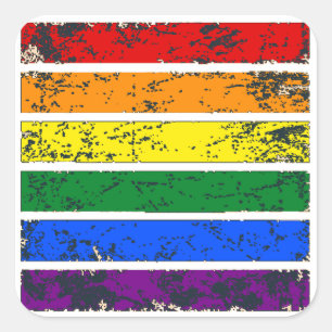 Carré Sticker LGBT Arc-en-ciel en détresse
