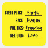 CARRÉ STICKER LIBERTÉ AMOUR (TERRE) (Devant)