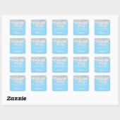 Carré Sticker Light Blue et Silver Party pour les faveur (Feuille)