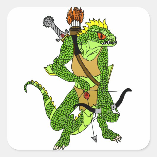 Carré Sticker Lizardman en colère (Devant)