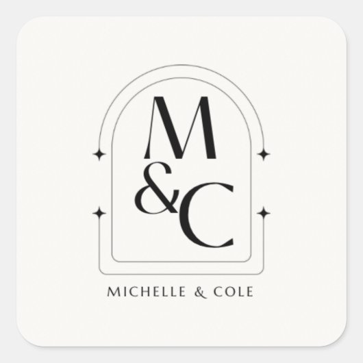 Carré Sticker Logo Mariage moderne (Devant)