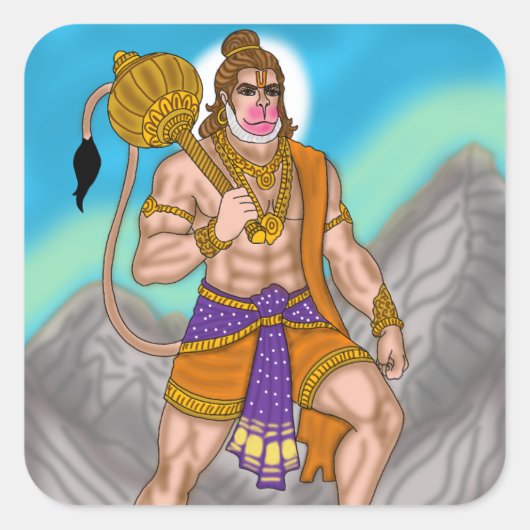 Carré Sticker Lord Hanuman (Devant)