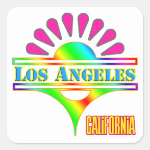 Carré Sticker "Los Angeles Colorful 1"