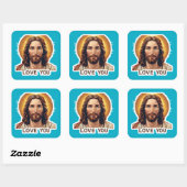 Carré sticker "Love You" avec le visage de Jésus (Feuille)