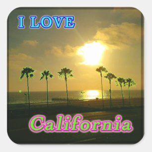 Carré Sticker "Lovely California 2"