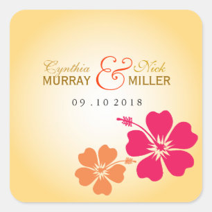 Carré Sticker Luau / HawaiianWedding