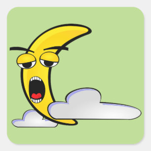 Carré Sticker Lune Jaune Sleepy