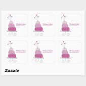 Carré Sticker Magenta Whimsical Chic Mariage (Feuille)