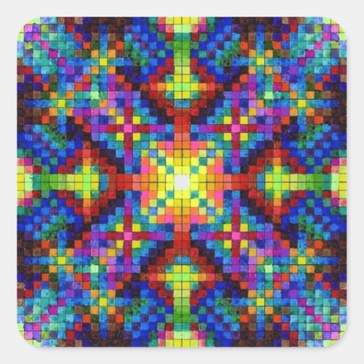 Carré Sticker Mandala en cristal harmonisé (Devant)