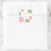Carré Sticker Mariage à éclats rose et vert (Sac)