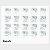 Carré Sticker Mariage bleu Dusty Rose (Feuille)