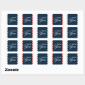 Carré Sticker Mariage bleu et rouge (Feuille)