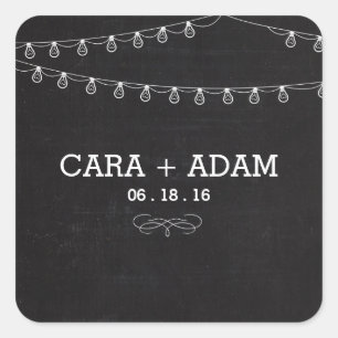 Carré Sticker Mariage Chalk Style