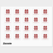 Carré Sticker Mariage chinois simple à double bonheur (Feuille)