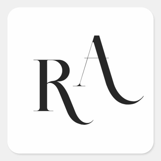 Carré Sticker Mariage classique moderne et chic (Devant)