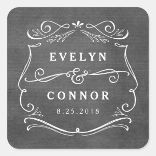 Carré Sticker Mariage couleur modifiable par rouleaux